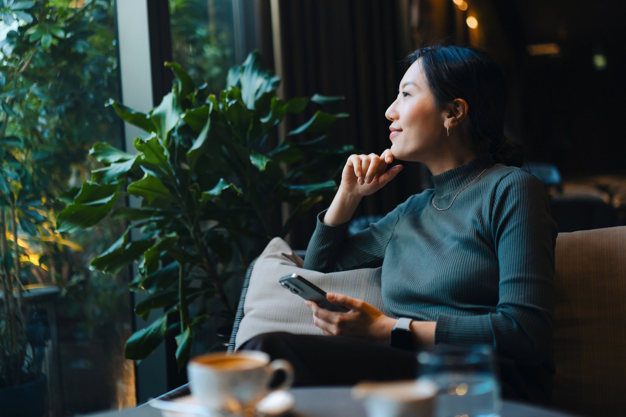 Woman-at-Coffee-Shop-Looking-Out-Window Woman-at-Coffee-Shop-Looking-Out-Window